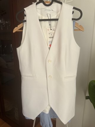 Chaleco Zara Blanco Talla M
