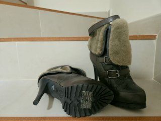Botines ASH Talla 36 Piel Marrón y Negro