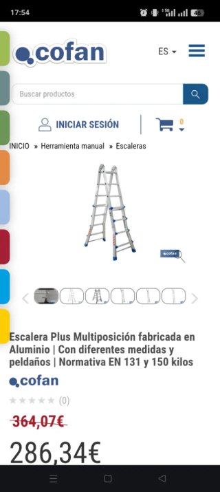 Escalera Aluminio Cofan Plegable Nueva