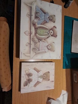 Cuadros infantiles ositos de madera