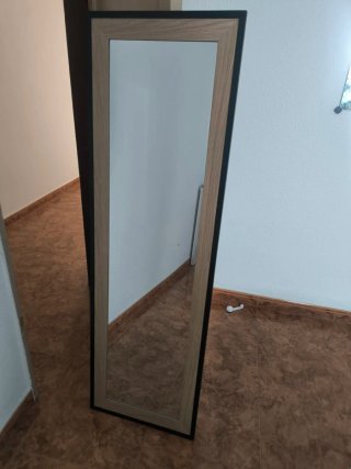 Specchio da terra in legno e vetro