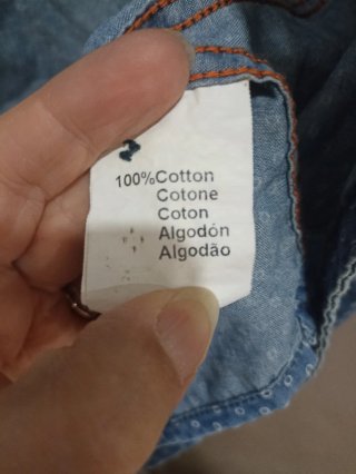 Camicia jeans uomo fantasia pois.