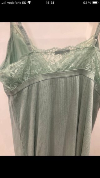 Camisón verde agua con encaje