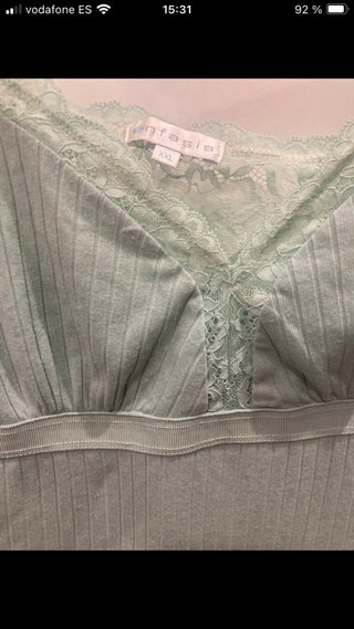 Camisón verde agua con encaje