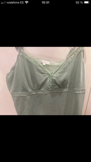 Camisón verde agua con encaje