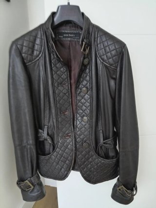 Chaqueta Zara Piel Marrón Mujer