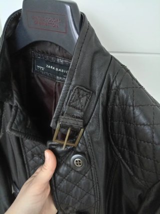 Chaqueta Zara Piel Marrón Mujer