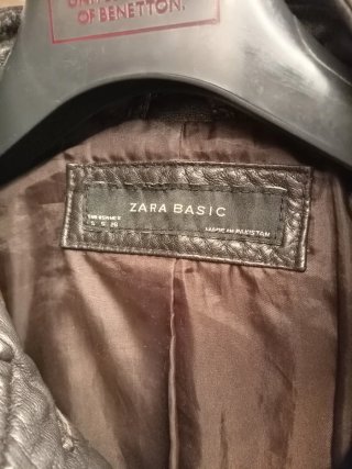 Chaqueta Zara Piel Marrón Mujer
