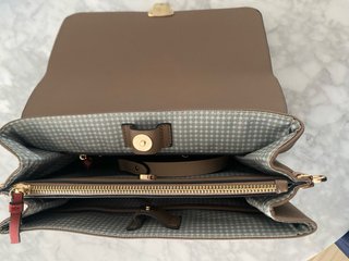 Bolso de mano mujer beige y rojo