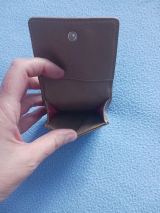 Monedero Tous Beige de piel. Oso Plateado.