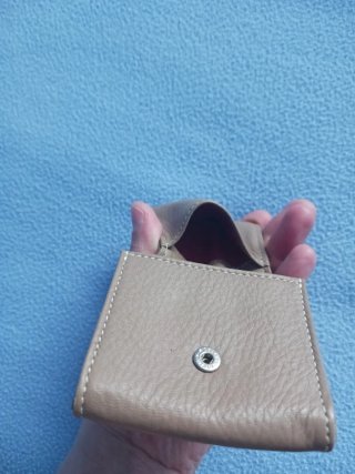 Monedero Tous Beige de piel. Oso Plateado.