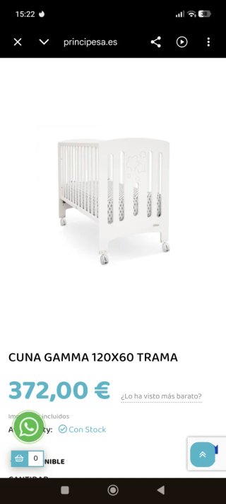 Cuna blanca desmontada