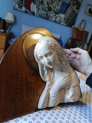 Quadro, Icona vintage Madonna con aureola