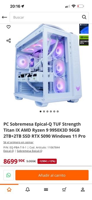 PC 9950X3D + RTX 5090 + Monitor 480hz OLED.