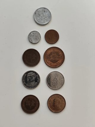 Colección 9 monedas extranjeras