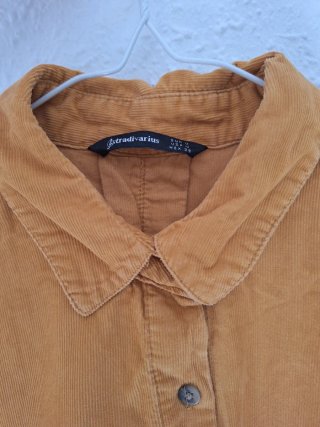 Camisa Stradivarius Marrón Pana