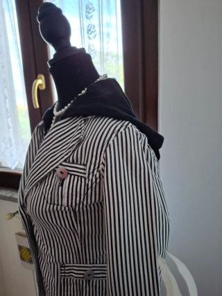 Blazer  vintage donna righe bianche e nere
