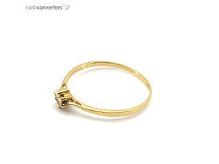 sortija oro 18k con piedra con diamante