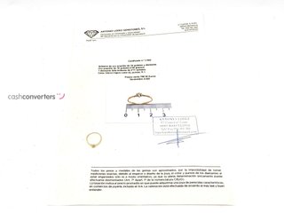 sortija oro 18k con piedra con diamante