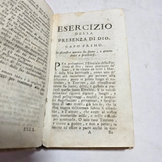 Libro antico Esercizio della presenza di Dio 1764