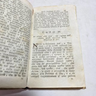 Libro antico Esercizio della presenza di Dio 1764