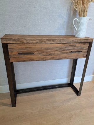 Consola de madera con espejo