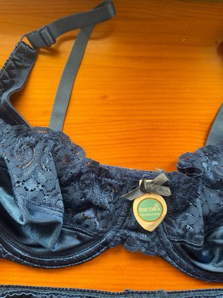 Conjunto lencería Escora azul: sujetador y braga