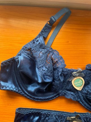 Conjunto lencería Escora azul: sujetador y braga