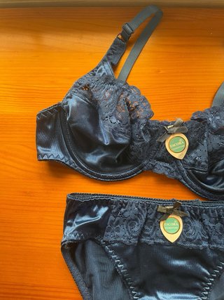 Conjunto lencería Escora azul: sujetador y braga