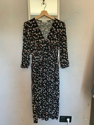 Vestido floral negro primavera