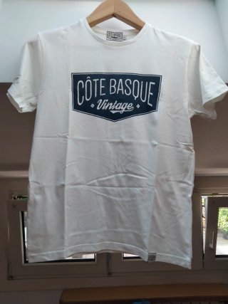 Camiseta COTE BASQUE Vintage Blanca Mujer Talla S