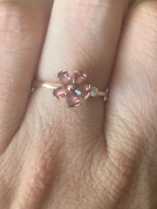 Anillo Flor Turmalinas plata