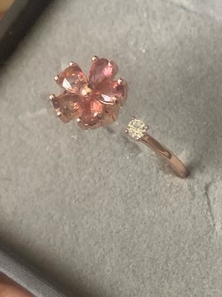 Anillo Flor Turmalinas plata