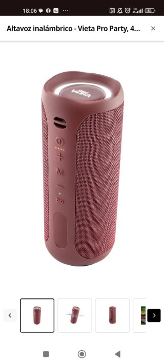 Altavoz Bluetooth Vieta Pro 3 Rojo