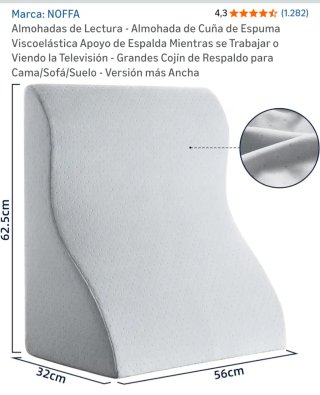 Almohada viscoelástica cuña lectura lactancia
