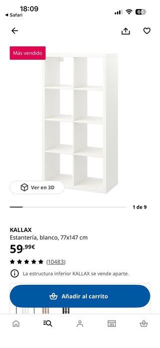 Estantería Kallax 8 cubos IKEA