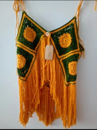 Top Crochet Artesanal Boho (Nuevo con Etiqueta)