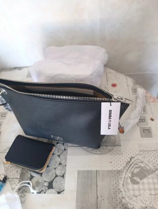 Bolso Bimba y Lola Negro Piel Trapecio mediano