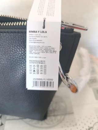 Bolso Bimba y Lola Negro Piel Trapecio mediano