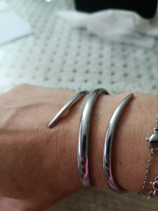 Pulseras fiesta + anillo color plata y brillantes