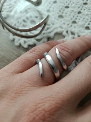 Pulseras fiesta + anillo color plata y brillantes