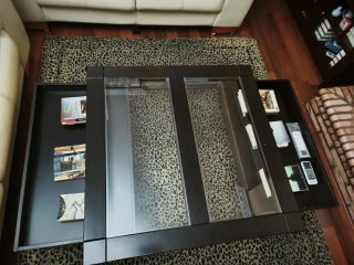 Mesa de centro moderna cristal y madera