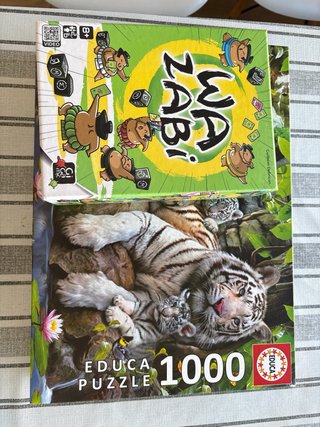 Puzzle Educa 1000 piezas Tigres y Juego Wazabi