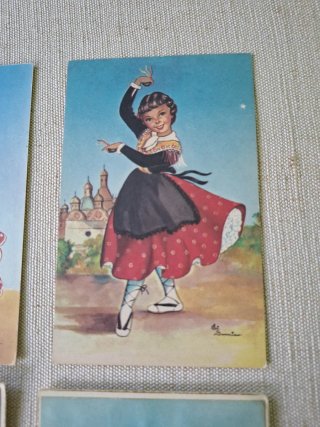 Postal años 50 con traje regional