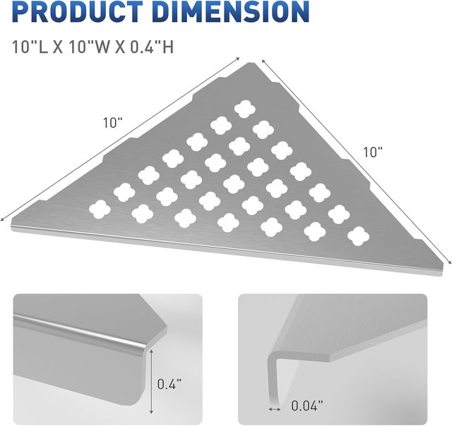 Estantes de Ducha Triangulares Plateados