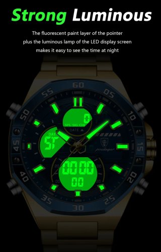 Reloj POEDAGAR Hombre Azul y Dorado