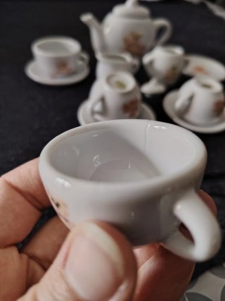 Miniatura Set da Tè in Ceramica con Orsetti
