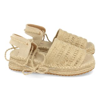 Sandalias Yute y Rafia Boho con Cordones