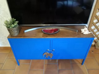 Mueble taquilla metálico azul