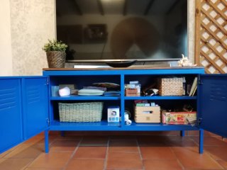 Mueble taquilla metálico azul
